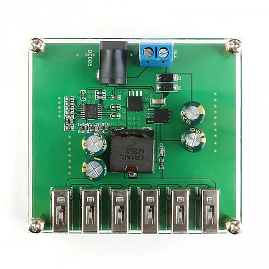 6-Port USB DC Step-Down Module - 9V-36V to 5V 8A High-Power Car Charger Converter