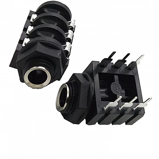 6.35mm Microphone Amplifier Audio Interface Headphone Female 6-pin Socket