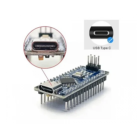 Arduino Nano V3.0 ATmega328P CH340 Chip I Type-C SOLDERED