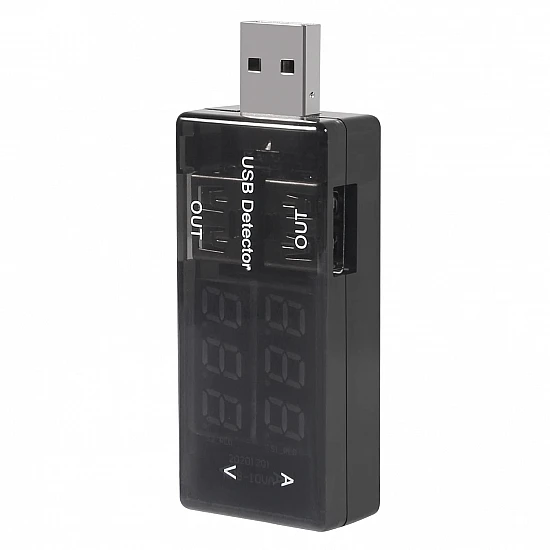 Black USB Intelligent Digital Display Current & Voltage Tester
