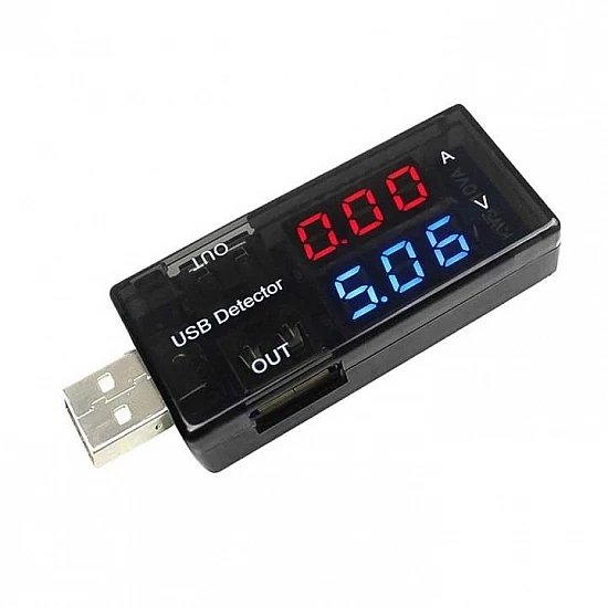 Black USB Intelligent Digital Display Current & Voltage Tester