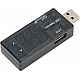 Black USB Intelligent Digital Display Current & Voltage Tester