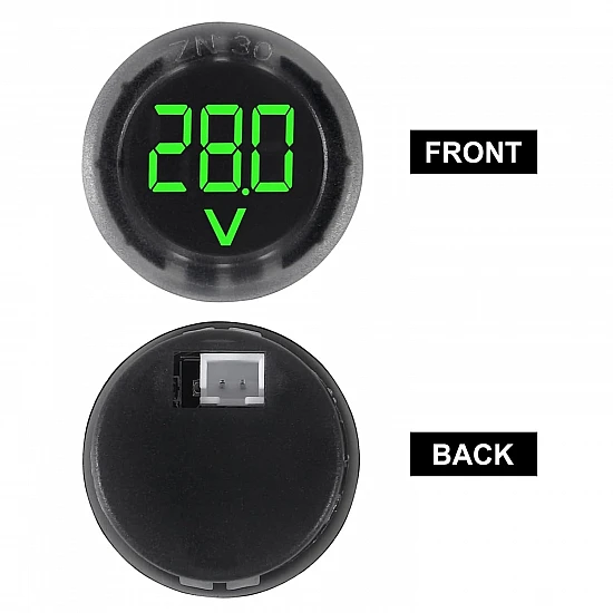 Circular 0.56" DC 4-100V Round Two-wire Digital Voltmeter (Green LED)