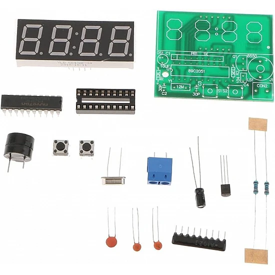 Digital 4 Bit AT89C2051 Electronic Clock Kit