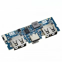 Dual USB 5V 2.4A Power Bank For Lithium Battery With Type-C & Micro USB 