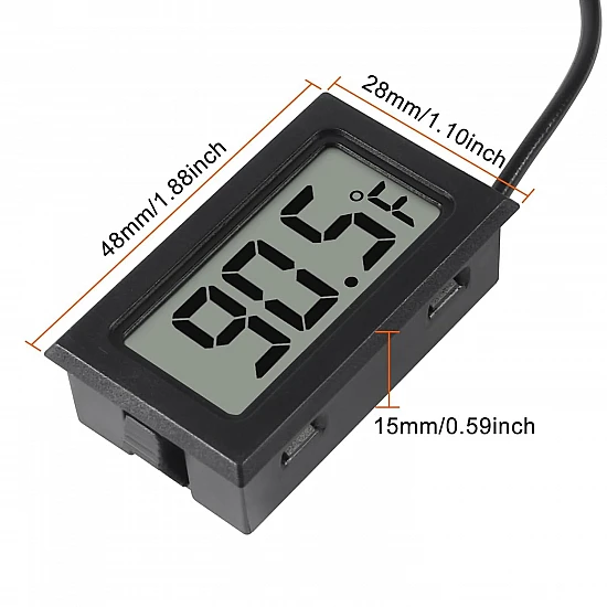 FY-10 Digital Thermometer with 1M Waterproof Probe - Black