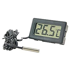 FY-10 Digital Thermometer with 1M Waterproof Probe - Black