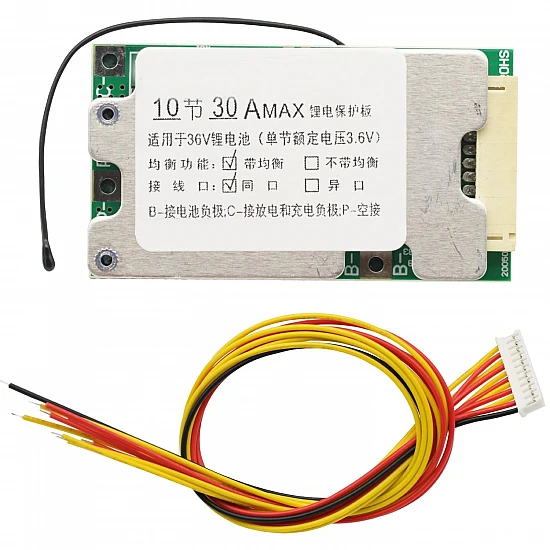 10S 36V 30A Li-ion Lithium Battery 18650 BMS Protection Board