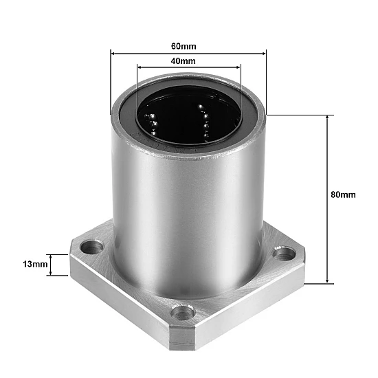 LMK40UU 40mm Square Flange Linear Motion Bearing