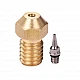 M6 Threaded Brass Nozzle for 3D Printer of 0.2mm