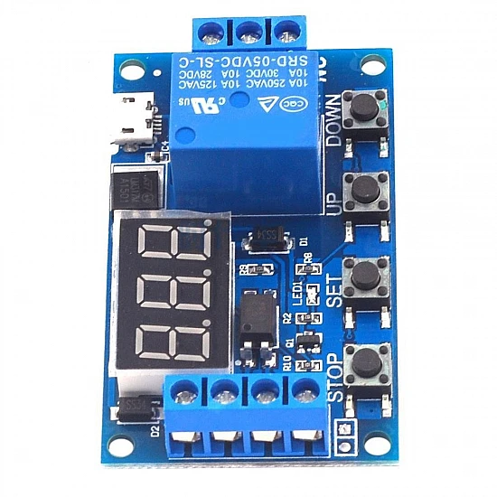 Micro USB 5V-30V Delay Relay Module - Cyclical Timing Controller with Power-Off Delay