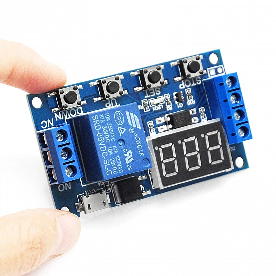 Micro USB 5V-30V Delay Relay Module - Cyclical Timing Controller with Power-Off Delay
