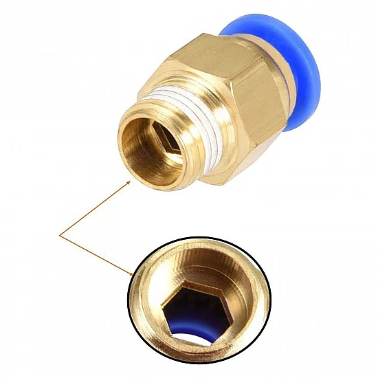 PC6-01 Pneumatic Quick Connector for 3D Printer Extruder