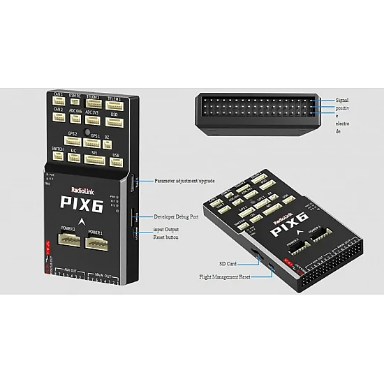 Radiolink PIX6 FLight controller With Integrated Dual-Gyro & 16 Channels
