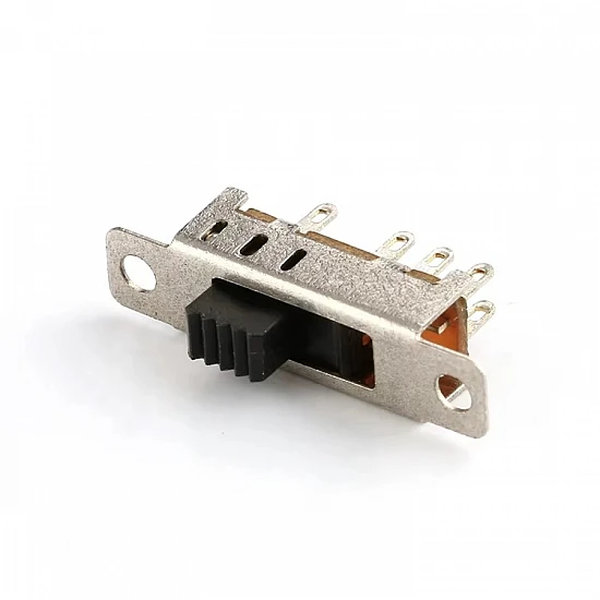 SS-13F08/13F12 (1P3T) Single Row Four-Pin Three-Position Vertical Toggle Switch 3mm Handle Length