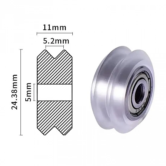 Transparent Polycarbonate V-Wheel with 625ZZ Bearing for 2020 Profile