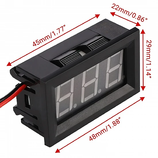 Two-wire DC 5V-120V digital 0.56" Green display voltmeter
