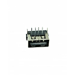 USB AF Female Socket 10mm Short 90-Degree PCB Mount (6.3mm Black)