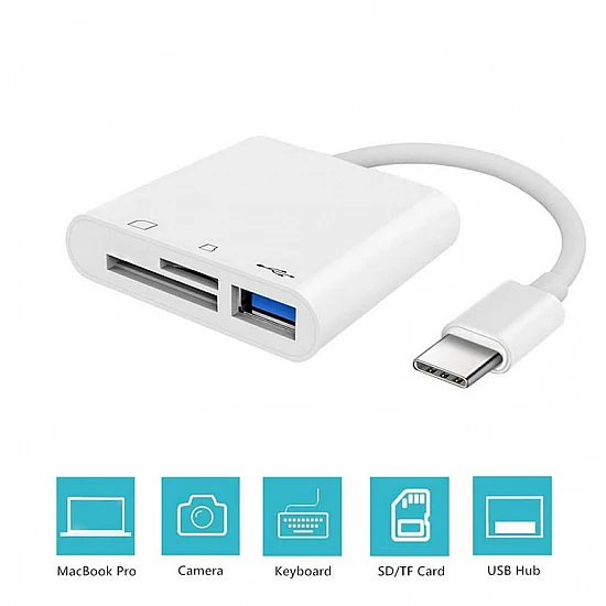 USB Type-C To USB2.0/3.0,TF,SD Card Reader