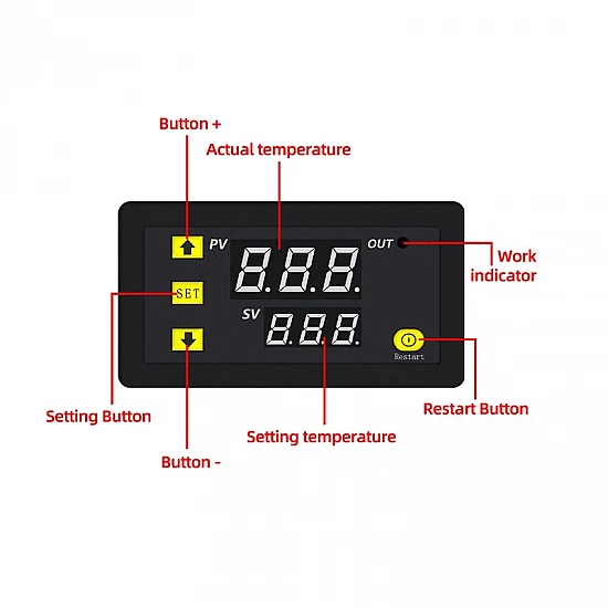 W3230 High-Precision Digital Temperature Controller - DC 24V Thermostat Module