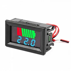 Waterproof 12V-60V Universal Battery Capacity & Voltmeter - Blue Display