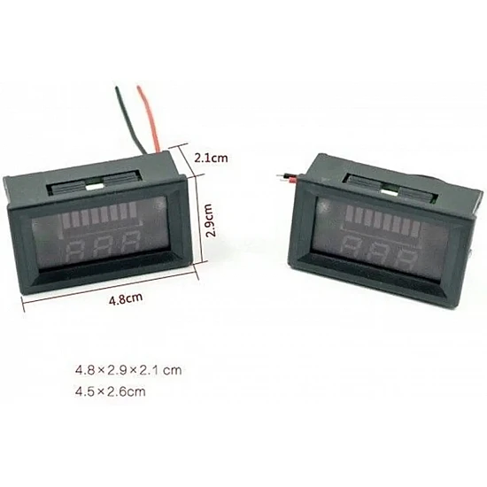 Waterproof 12V-60V Universal Battery Capacity & Voltmeter - Blue Display