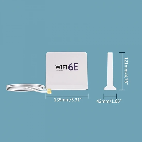 WiFi 6E Tri-Band Extension Antenna with Magnetic Base - 2M Cable