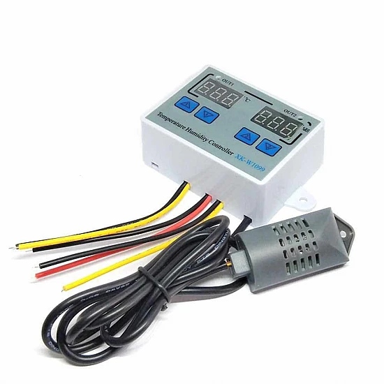 XK-W1099 Dual Digital Temperature and Humidity Controller 12V DC