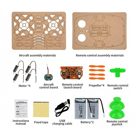 XYQ 2 DIY Drone Quadcopter Wooden Assembly Kit