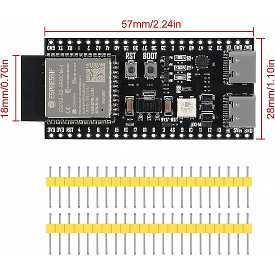 YD-ESP32-S3 N16R8 Development Board - 16MB Flash 8MB PSRAM Dual USB-C