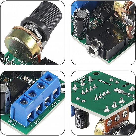 YX1667 LM386 Audio Amplifier Board - DC 3V-12V for 0.5W-10W Speakers
