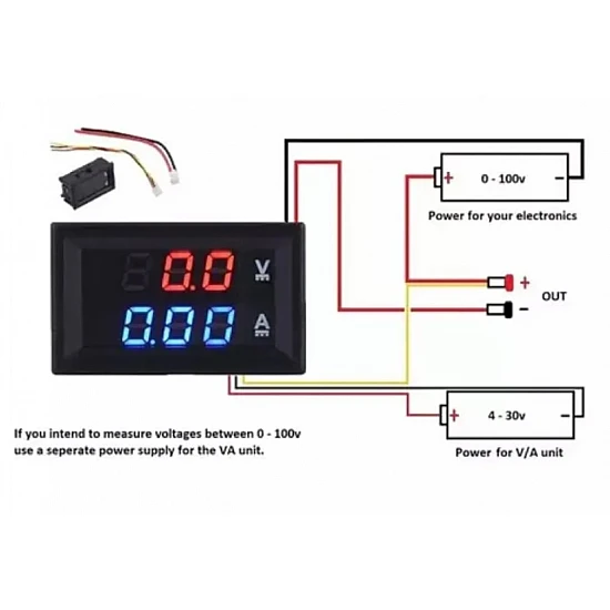 0.28inch DC 100V 10A LED Digital Voltmeter Ammeter