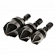 1/4-inch Hex 12, 16, 19 mm Countersink Power Drill Bit Bore for Wood Metal - Set of 3