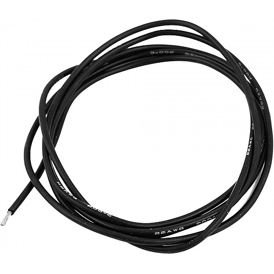 22AWG High Quality Black Silicon Wire - 1Meter