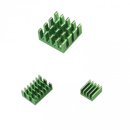 3 in 1 Green Aluminum Heatsink for Raspberry Pi 3/4