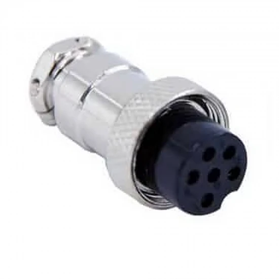 GX16 6 Pin Female Core Aviation Socket Connector for Panel Mount