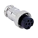 GX16 6 Pin Female Core Aviation Socket Connector for Panel Mount