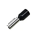 E1508 Insulated Cord Pin End Terminal Black (1.5mm² / 16 AWG)
