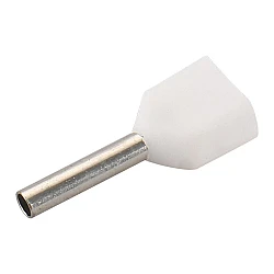 TE0508 Twin Insulated Cord Pin End Terminal White (2x0.5mm²)