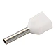TE0508 Twin Insulated Cord Pin End Terminal White (2x0.5mm²)