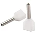 TE0508 Twin Insulated Cord Pin End Terminal White (2x0.5mm²)