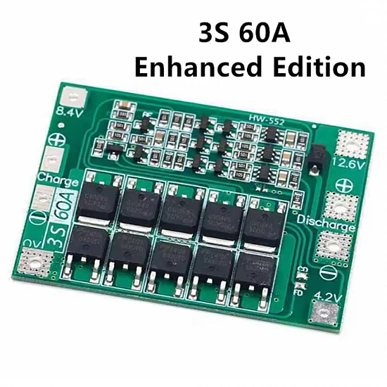 3S 60A 12.6V Li-ion Battery Protection Board BMS Enhanced Version