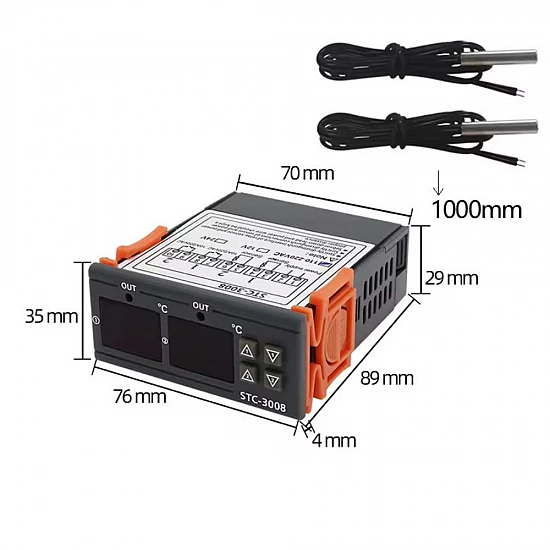 STC-3008 Dual Digital Temperature Controller 12V DC