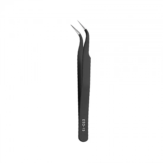 ESD-15 Anti-Static Curved Tweezers Stainless Steel