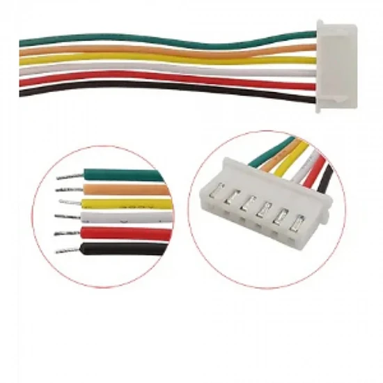 XH2.54mm 6-Pin Single Head Male Terminal Wire