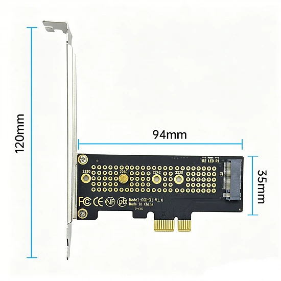 M.2 NVMe SSD to PCIe x1 Adapter Expansion Card