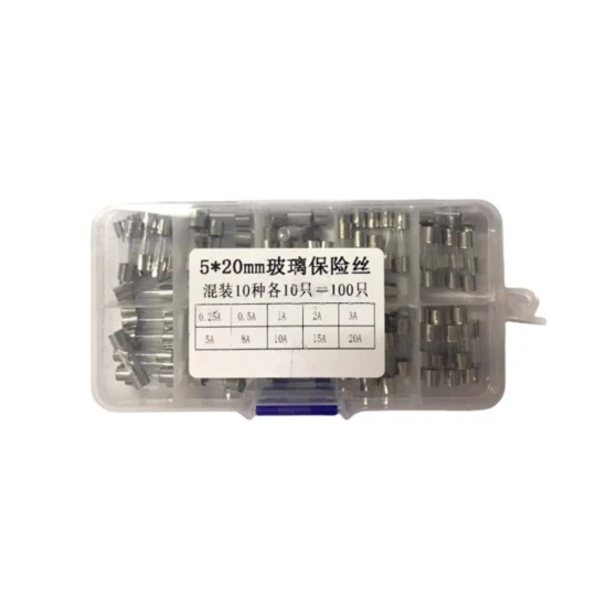 5x20mm Fast Blow Glass Fuse Assortment Kit 100 Pcs