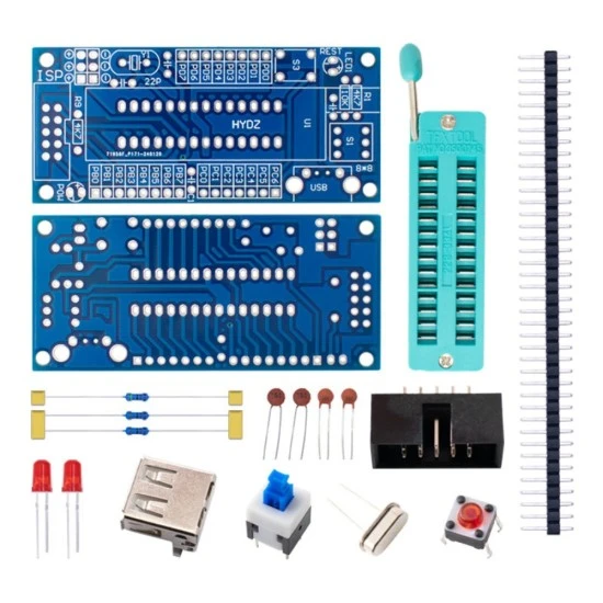 ATmega8 ATmega48 ATmega88 AVR Minimum System Board with ZIF Socket DIY Kit