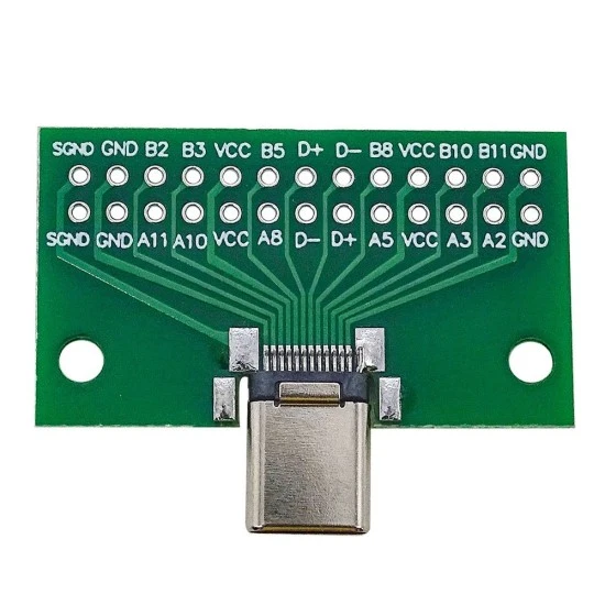 USB 3.1 Type-C Male 24-Pin Connector Breakout Test Board