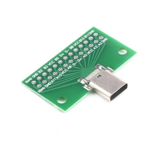 USB 3.1 Type-C Female 24-Pin Connector Breakout Test Board